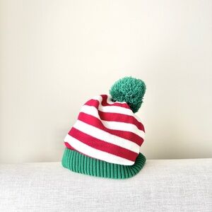 Hanna Andersson Striped Christmas Pom-Pom Beanie Size XL (12+ Years) Fits Adults